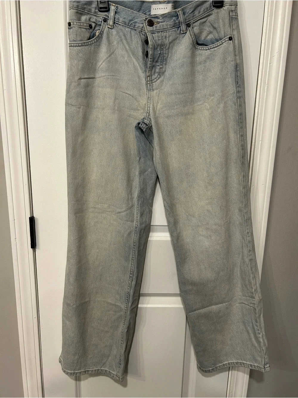 Topshop Pale Blue Straight Leg Jeans